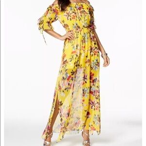 French Connection Linosa Off-the-Shoulder Floral-Print‎ Maxi Dress Size 2 NWT